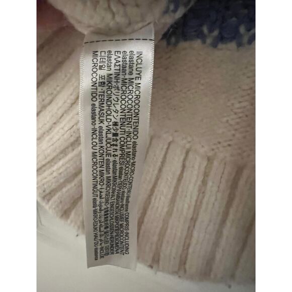 Zara Fair Isle Sweater knit Women's S crop Puff Sleeve Wool Alpaca blend Nordic - Picture 5 of 8